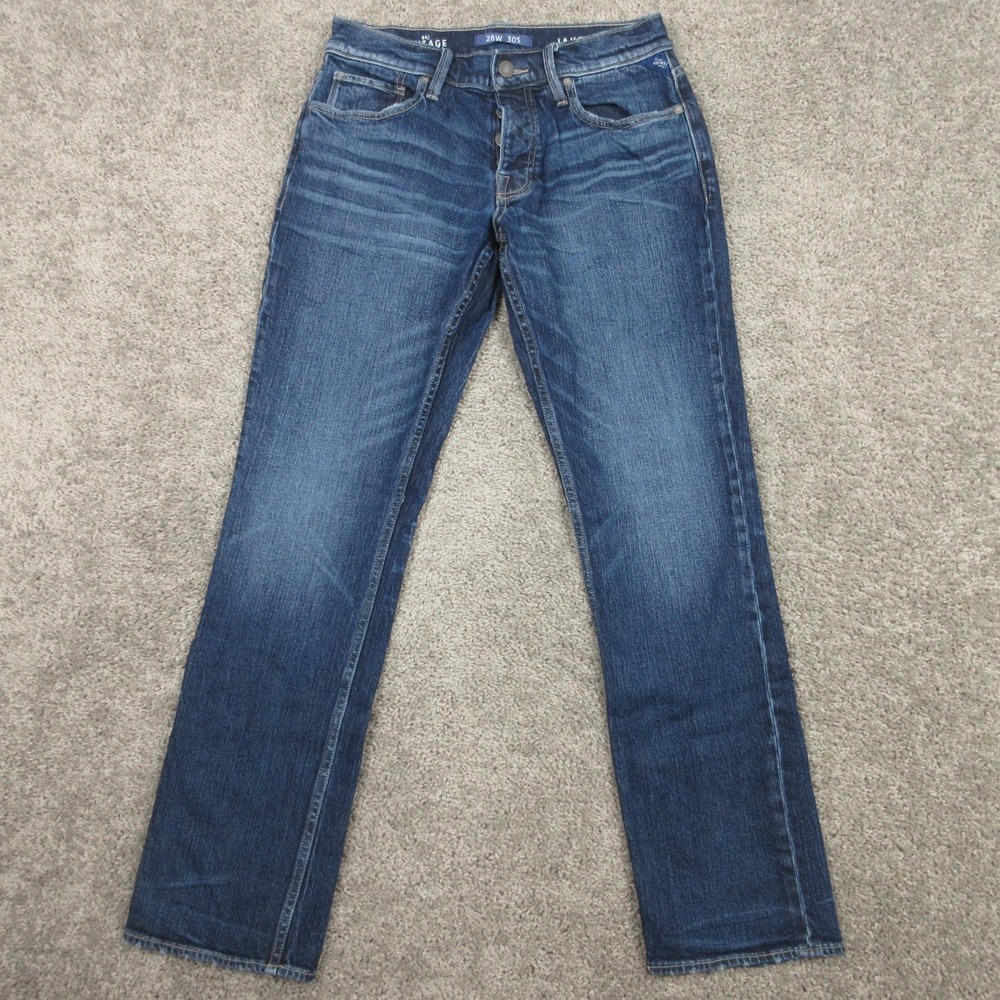 BKE Jeans Mens 28x30 Blue Jake Straight Vintage Faded Button Fly Denim Pants